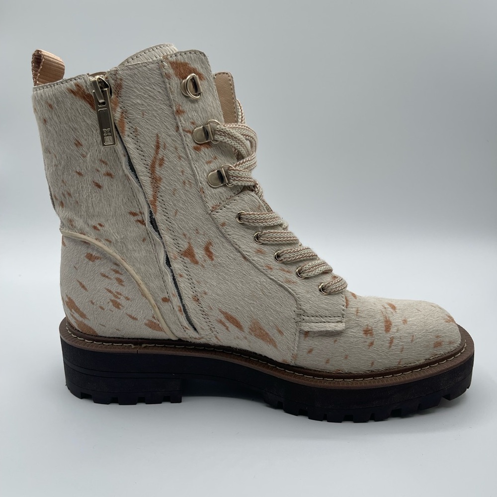 Sam Edelman Womens Lue Calf Hair Lace Uop Ankle Boots Ivory Size 9 Medium (M) - Picture 4 of 9